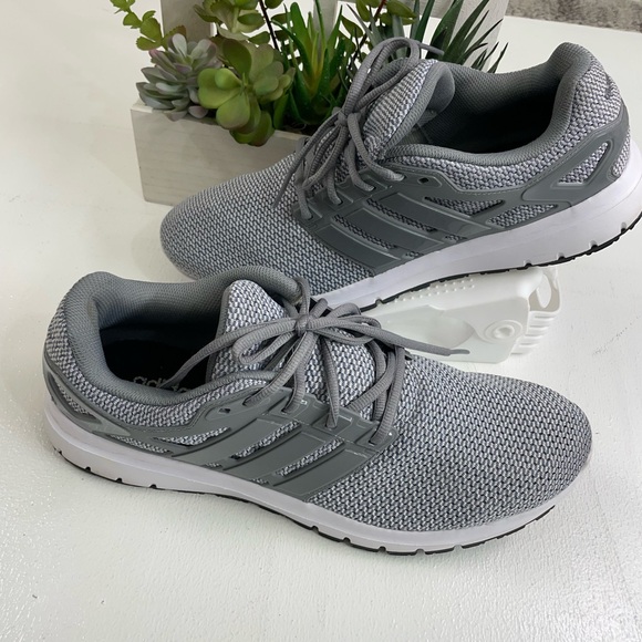 Adidas Gray Athletic Shoes with Mesh Upper and Lace-Up...